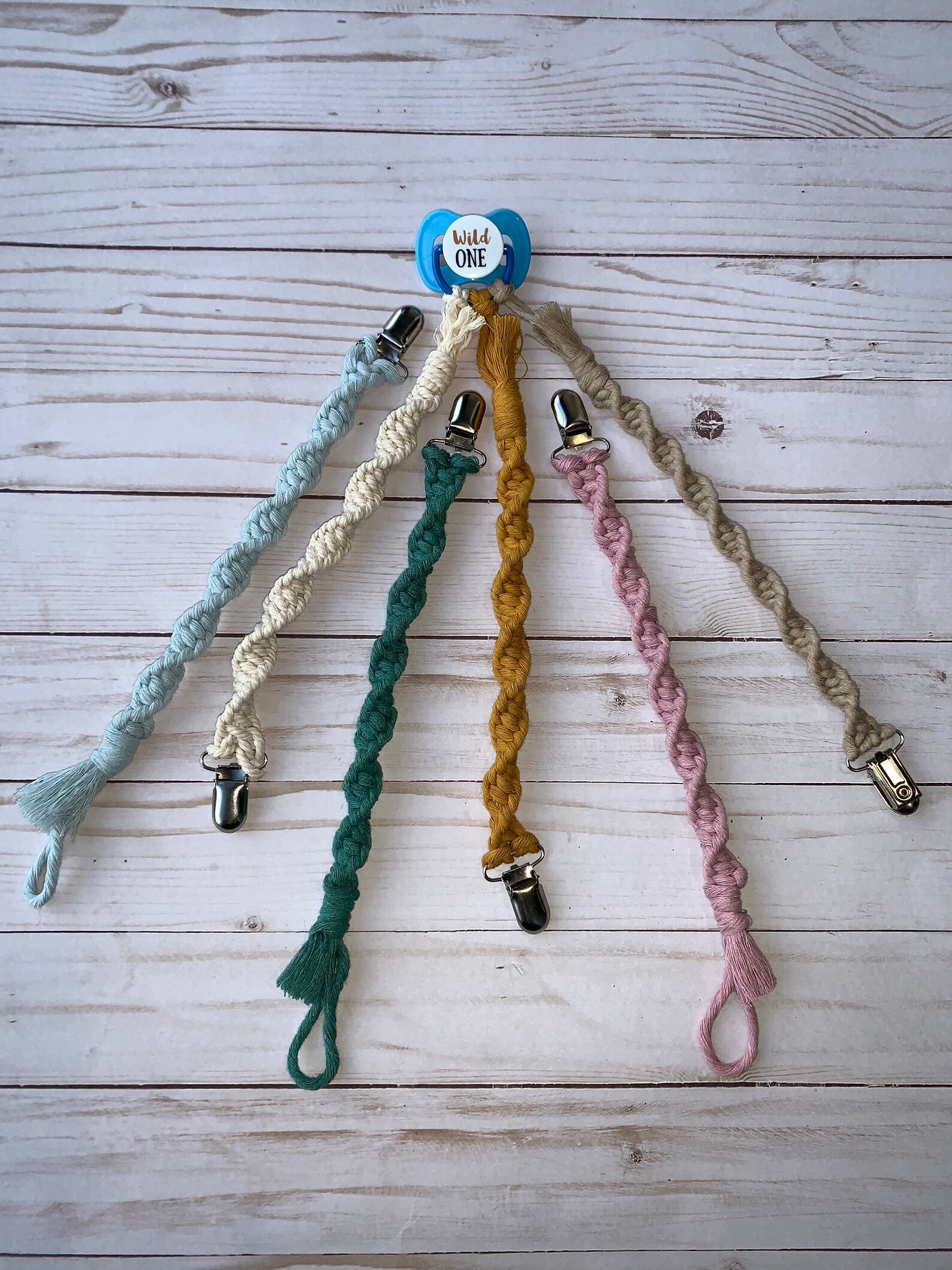 Macrame Baby Pacifier Clip Macrame Pacifier Holder Boho Etsy