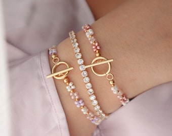 Gänseblümchen Armband, Blumenarmband, Perlenarmband, personalisierte Armband, stilvolle Armband, kleine Perlenarmband