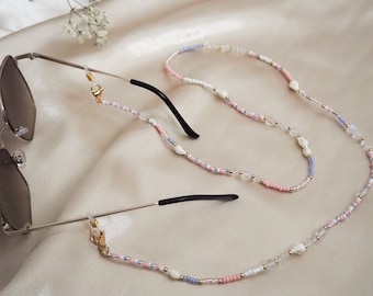 Sonnenbrillenkette, Perlen Brillenkette, Maskenkettenhalter, Perlenmaskenkette, Sommerbrillenkette, Geschenk für sie, Sonnenbrillenkette