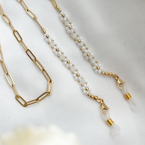 Bloem zonnebril ketting, zomer ketting, roestvrijstalen zonnebril ketting, kralen zonnebril ketting, bloem sieraden