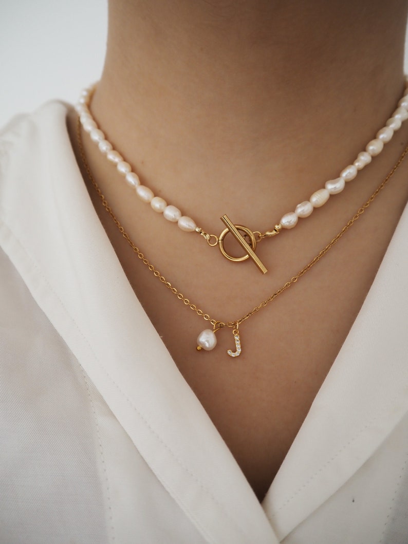 Collier de perles, collier de plage, collier de perles classique, collier de perles d'eau douce image 3