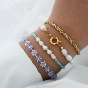 Beaded Bracelet, Summer Bracelet, Beachy Bracelet , Small Beaded Bracelet, Freshwater Pearl Bracelet image 7