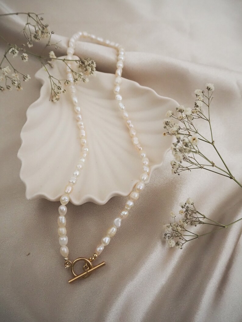Collier de perles, collier de plage, collier de perles classique, collier de perles d'eau douce image 4