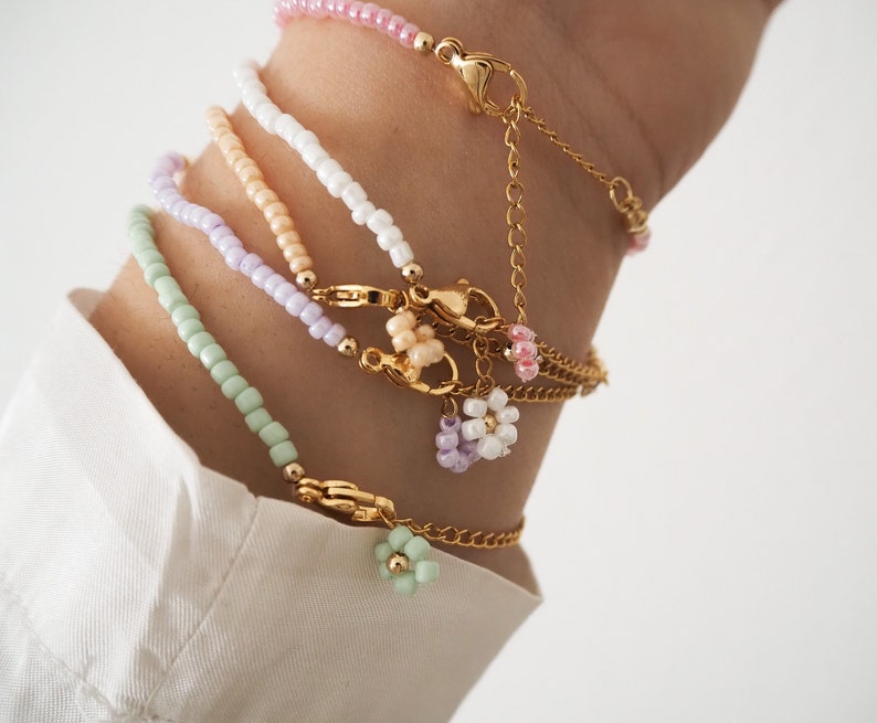 Beaded Bracelet, Summer Bracelet, Beachy Bracelet , Small Beaded Bracelet, Freshwater Pearl Bracelet image 8