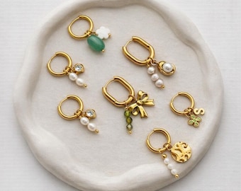 Charm Hoop Ohrringe: Edelstahl DIY Schmuck