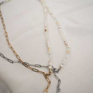 Collana di perle e zirconi, collana personalizzata, collana di perle, collana con lettere, collana personalizzata, collana di perle d'acqua dolce immagine 8