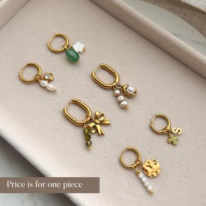 Boucles d'oreilles breloques, Boucles d'oreilles breloques, Boucles d'oreilles pendantes, Boucles d'oreilles en acier inoxydable, Créoles breloques, Bijoux breloques