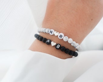 Bracelets de partenaire, bracelet personnalisé, bracelets d&#39;amour avec perles, bijoux personnalisés pour homme et femme