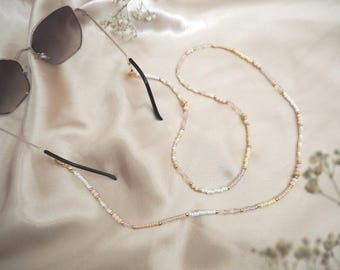 Beaded Sunglasses Chain, Pearls Mask Chain Holder, Adjustable