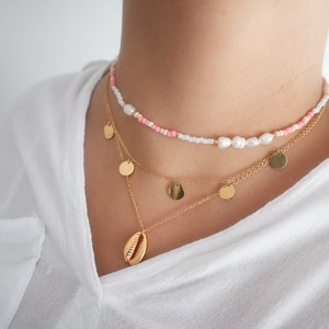 Kleine Perlenkette, Benutzerdefinierte Halskette, Sommer Halskette, Perlenkette, Süßwasserperlenkette Bild 6