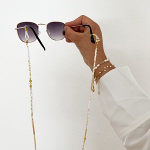 Chaîne de lunettes de soleil, chaîne de lunettes en perles, support de chaîne de masque, chaîne de masque de perles, chaîne de lunettes d'été, cadeau pour elle, chaîne de lunettes de soleil image 5
