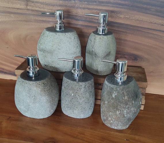 Elegant Soap Dispenser / Dishwashing Liquid Dispenser Made of Natural Stone  is an Eye-catcher in Your Bathroom / Kitchen 