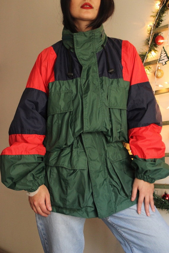 Vintage Windbreaker Rainjacket, Green Jacket Wind
