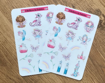 Fairy Glossy Stickers, 2 Small Sheets Fairy Stickers.