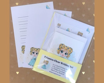 Princess Fleur Writing Set, Stationery Set, Letter Writing Notepaper & Stickers