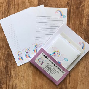 Rainbow Unicorn Writing Set, Stationery Set, Letter Writing Notepaper & Stickers