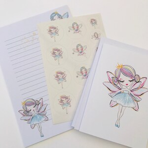 Fairy Writing Set, Stationery Set, Letter Writing Notepaper & Stickers Lined notepaper