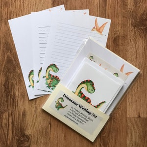 Dinosaur Writing Set, Stationery Set, Letter Writing Notepaper & Stickers