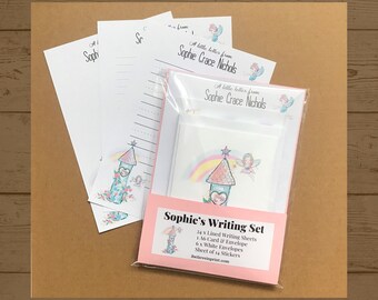 Personalised Fairy Writing Set, Stationery Set, Letter Writing Notepaper & Stickers