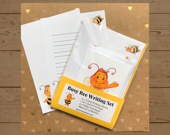Busy Bee Writing Set, Stationery Set, Letter Writing Notepaper & Stickers