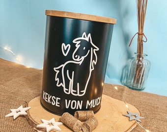 Treat tin for horse lovers | customizable cookie jar | Food bowl pony | Gift for women and horse girls