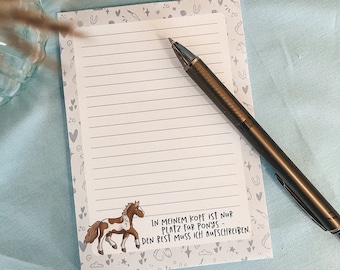 Notepad for horse lovers | A6 50 sheets