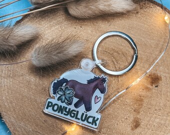 Keychain pony happiness | Lucky charm for riders | Gift for horse lovers | Acrylic pendant pony
