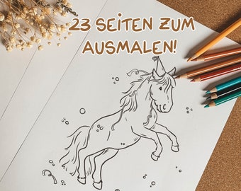 Coloring pages ponies, horses, cats | 23 motifs | Coloring coloring pages children girls | Download to print