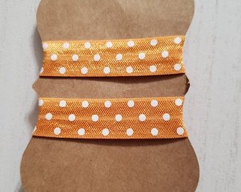 Elastic Sleeve Holders | Plastic Snaps Closure | Orange and White Polka Dot Ribbon | Team Gift