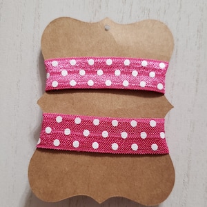 Elastic Sleeve Holders | Plastic Snaps Closure | Dark Pink and White Polka Dot Ribbon | Team Gift