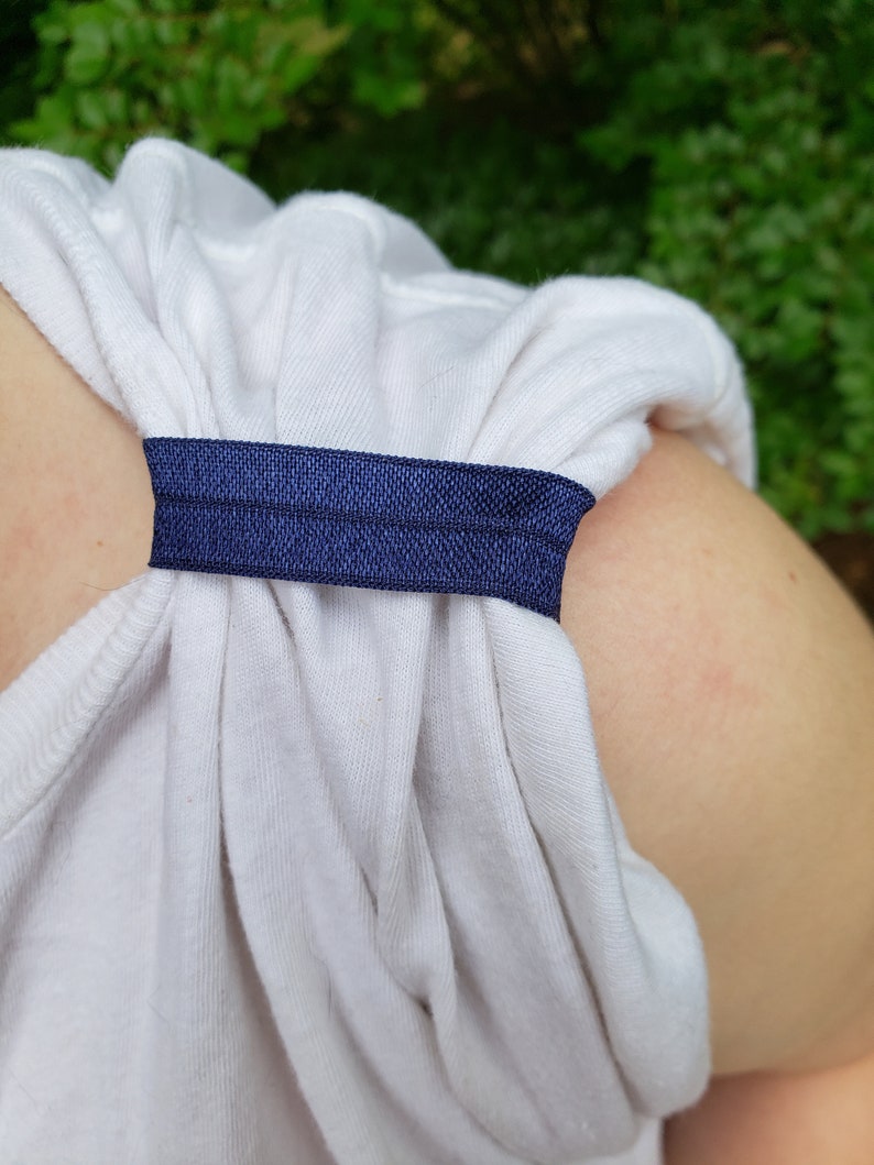 Elastic Sleeve Holders Plastic Snaps Closure Ribbon Navy Etsy