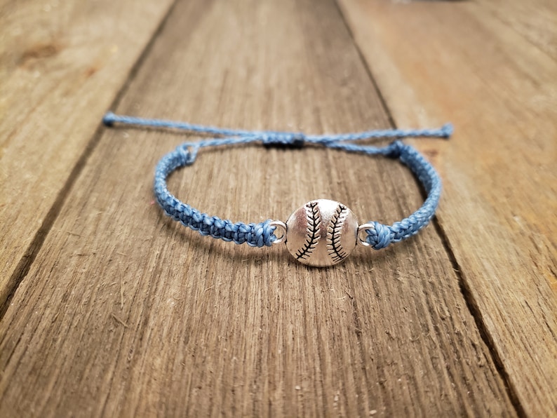 Customize Softball/Baseball Charm Braided Stackable Bracelet Etsy