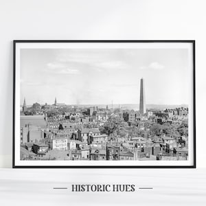 Vintage Boston Print, Boston Wall Art, Bunker Hill Print, Boston Poster, Old Boston Art, Boston Wall Decor, Boston Art, Boston Gift, Retro