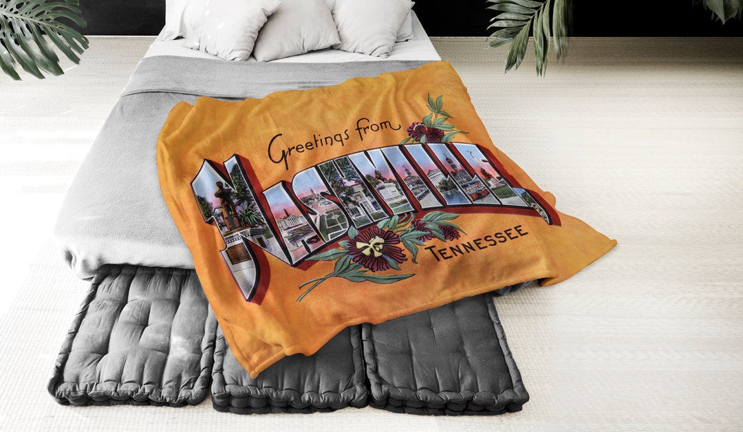 Nashville Blanket, Nashville Map Blanket, Nashville Decor, Nashville