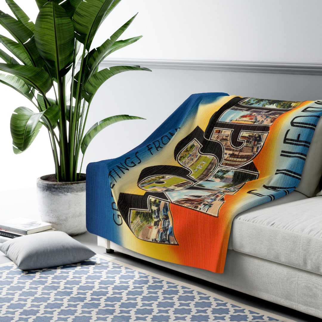 Los Angeles Blanket Los Angeles Map Blanket Fleece Blanket Etsy