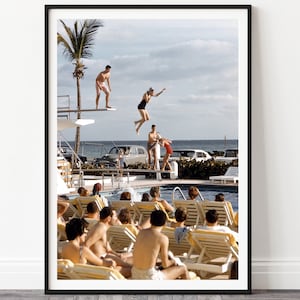 Vintage Miami Print, 1959 Miami Wall Art, Vintage Beach Wall Art, Retro Miami Art, Miami Beach Art, Miami Decor, Miami Canvas, Retro Decor