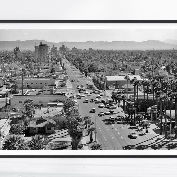 Vintage Phoenix Print, 1960, Phoenix Skyline, Phoenix Wall Art, Black and White Art, Phoenix Poster, Arizona, Phoenix Print, Arizona Art