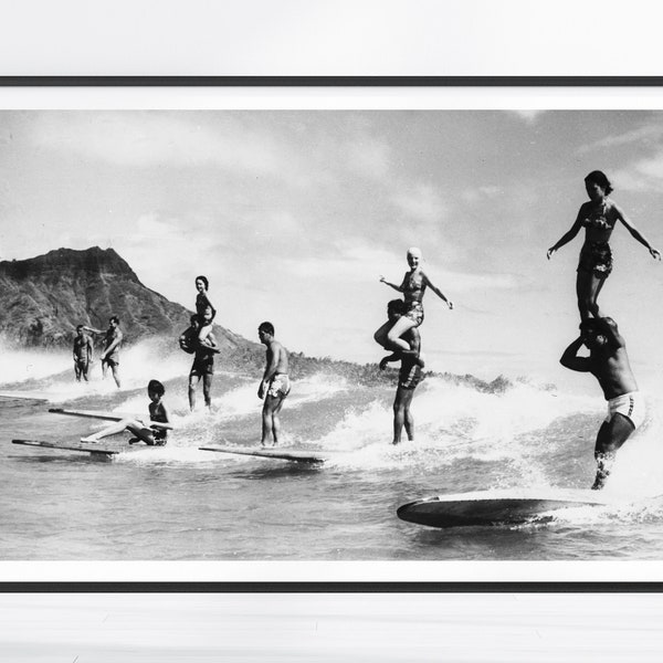 Vintage Surf Print, Surfboard Poster, Black and White, Surfing Print, Beach House Decor, Surfing Poster, Surfboard Wall Art, Surfer Wall Art