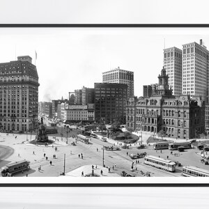 Stampa vintage di Detroit, arte della parete di Detroit, poster di Detroit, arte di Detroit, skyline di Detroit, arte della parete del Michigan, regali di Detroit, tela di Detroit