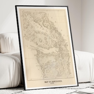 Impresión de mapas de Vancouver, impresión de Vancouver, mapa de Vancouver, mapa de Vancouver, Vancouver Columbia Británica, Vancouver BC, mapas de BC, mapa de BC, Canadá