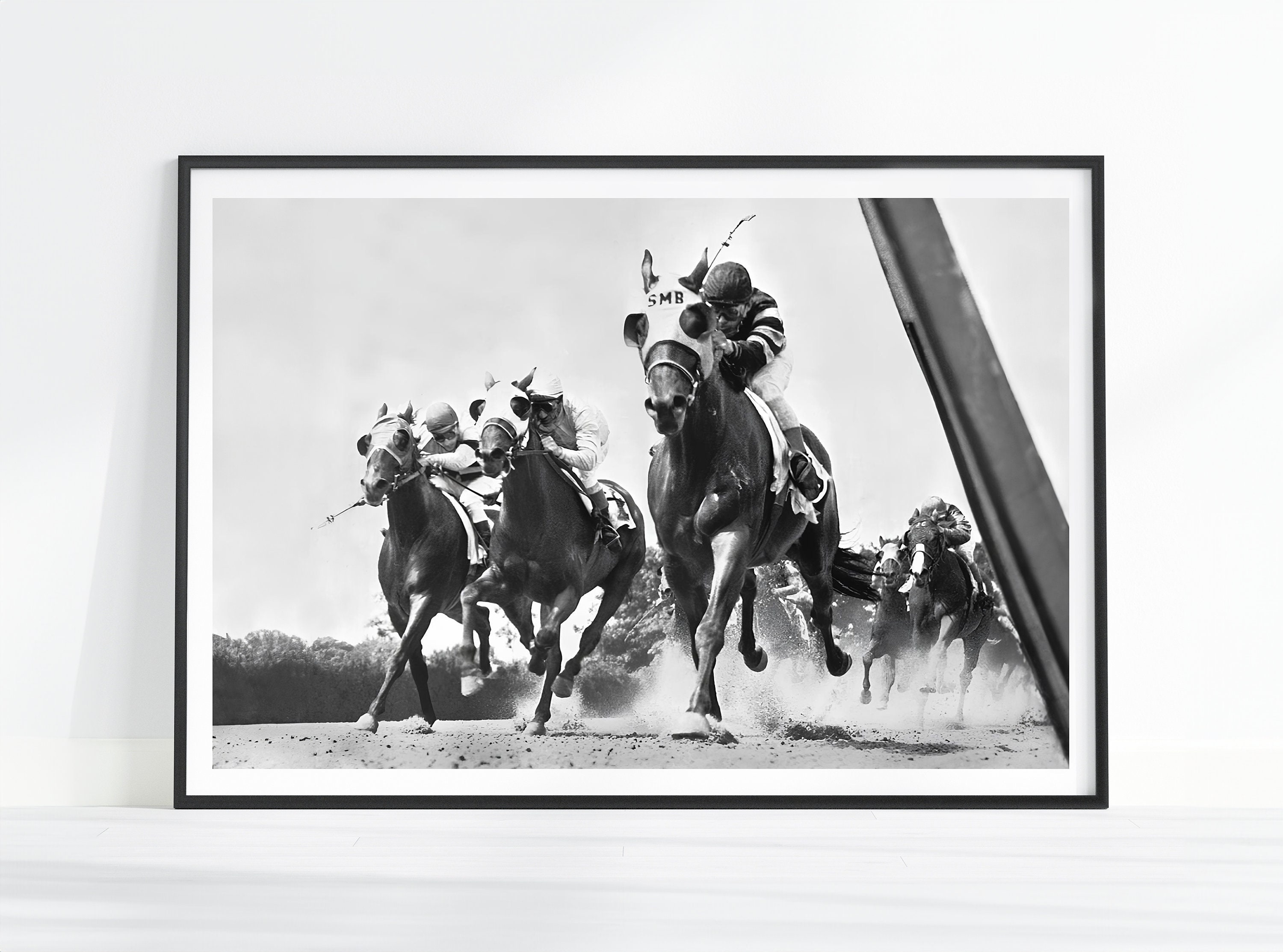 Vintage Horse Racing Print, Horse Racing Photo, Horse Racing