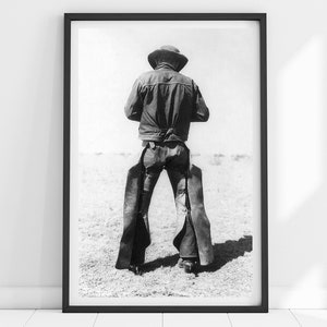 impression de cowboy vintage, impression de cowboy, art mural cowboy, noir et blanc, art mural western, bottes de cowboy, décoration, impression western, impression de ferme