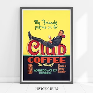 Plakat Vintage Coffee, Sztuka ścienna retro, Sztuka do pobrania, Wydruk wózka kawowego, Dekoracja dla miłośników kawy, Modny plakat retro, Wydruk kawy, Sztuka kawiarniana