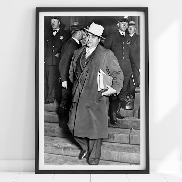 Vintage Prohibition Print, Al Capone Print, Bar Print, Black and White Wall Art, Capone Wall Art, Prohibition Wall Art, Speakeasy Decor