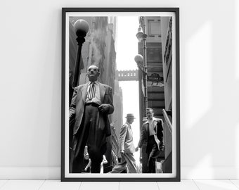 Impresión de Wall Street, impresión vintage de Nueva York, impresión de la ciudad de Nueva York, póster de Wall Street, impresión de la ciudad de Nueva York, póster de Manhattan, regalos de Nueva York, decoración de la ciudad de Nueva York