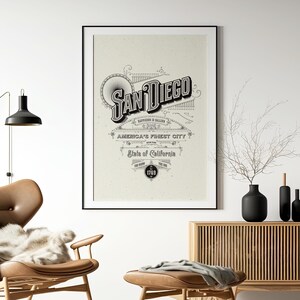 San Diego Print, San Diego Wandkunst, San Diego Poster, San Diego Kalifornien Druck, Minimalistische Wanddekoration, San Diego Kunst, Reiseposter, Cali
