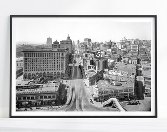 Vintage San Francisco Print, 1926, San Francisco Wall Art, Black and White Photo, San Francisco Art, San Francisco Skyline, California Print