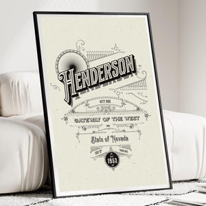Henderson Print, Henderson Wandkunst, Henderson Poster, Reiseplakat, Minimalistische Wanddekoration, Henderson Nevada Print, Nevada Wandkunst, Retro