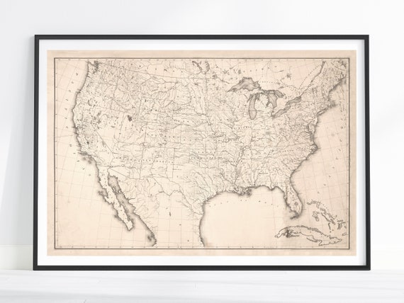 ヴィンテージのアメリカ地図、1880年、アメリカ版画、アメリカ ヴィンテージのアメリカ地図、1880年、アメリカ版画、アメリカ