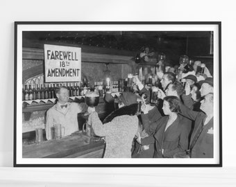 Vintage Prohibition Print, Vintage Wall Art, Beer Wall Art, Prohibition Wall Art, Speakeasy Decor, Black and White Wall Art, Home Bar Gifts